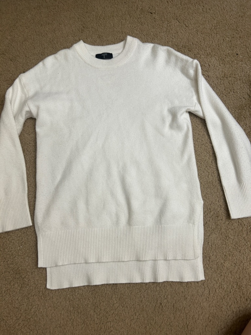 Tahari White Crewneck Sweater